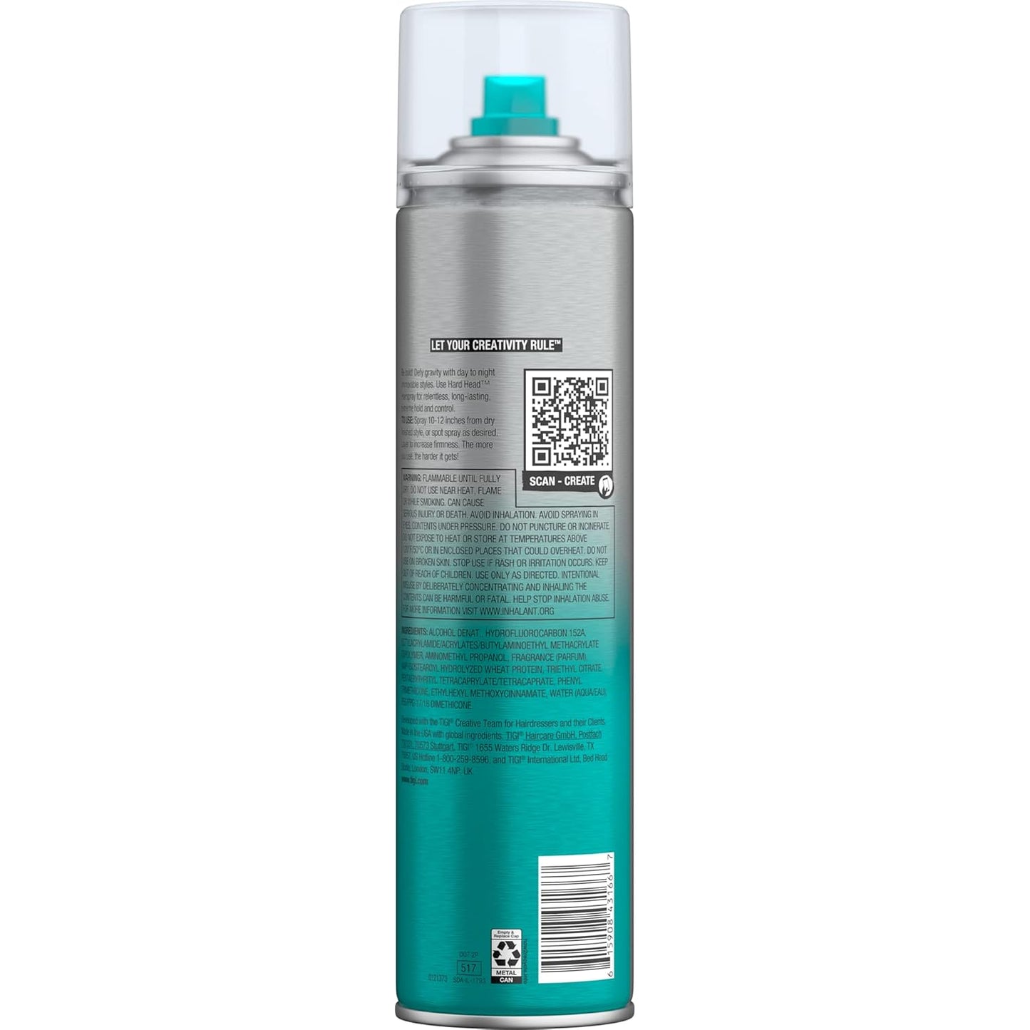 TIGI Bed Head Hard Head Extreme Hold Hairspray ingredients