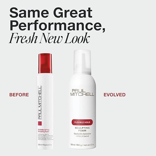 Paul Mitchell Sculpting Foam, Touchable, Flexible Hold + Frizz Control, For All Hair Types