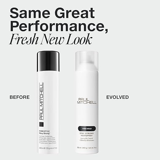 Paul Mitchell Stay Strong Hairspray, Layerable Control + Humidity Resistance, For All Hair Types, 9 oz