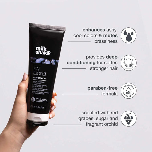 milk_shake Icy Blond Conditioner | Mutes Yellow Tones in Blonds