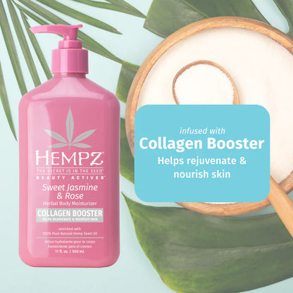 Hempz Beauty Actives Sweet Jasmine & Rose Herbal Body Moisturizer with Collagen Booster