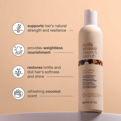 milk_shake Integrity & Strength Nourishing Shampoo | Creamy Formula with Organic Murumuru Butter & Amaranth Seed Extract for Brittle, Damaged Hair