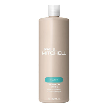 Paul Mitchell Shampoo Three, Clarifying Shampoo, Cleanses Impurities + Removes Chlorine, For All Hair Types, Great For Swimmers