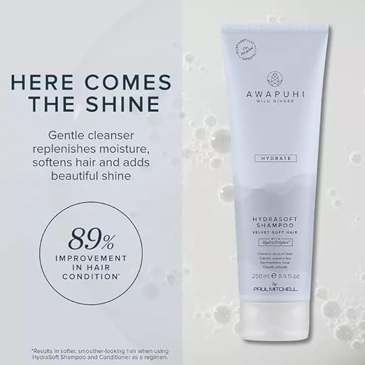 Awapuhi Wild Ginger by Paul Mitchell HydraSoft Shampoo, For Velvety Soft Hair, Ideal For All Hair Types, Especially Dry + Frizzy Hair