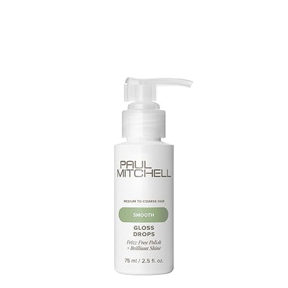 Paul Mitchell Gloss Drops Shine Serum, Frizz-Free Polish, Brilliant Shine, For Medium To Coarse Hair, 2.5 fl oz