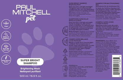 Paul Mitchell Pet Super Bright Shampoo, Brightening Wash, Whitening Dog Shampoo, 16.9 fl. Oz