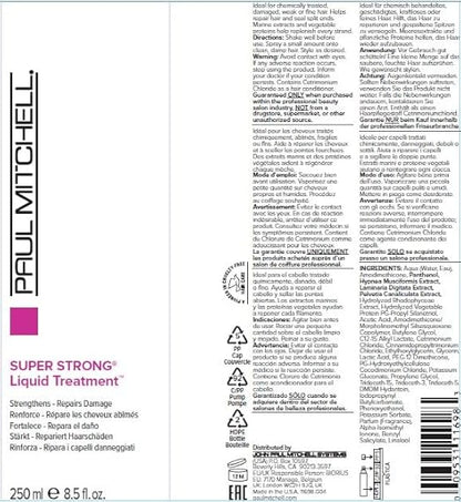 Paul Mitchell Super Strong Liquid Treatment, Strengthens + Repairs Damage, For Damaged Hair, 8.5 fl. oz.