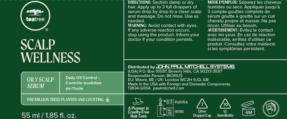 Tea Tree Scalp Wellness Oily Scalp Serum, Daily Oil Control, For Oily Hair + Scalps, 1.85 fl. oz.