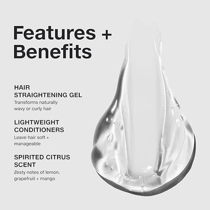 Paul Mitchell Straight Works Hair Gel, Smoothing Styler, Add Shine, For Frizzy Hair, 5.1 fl. oz