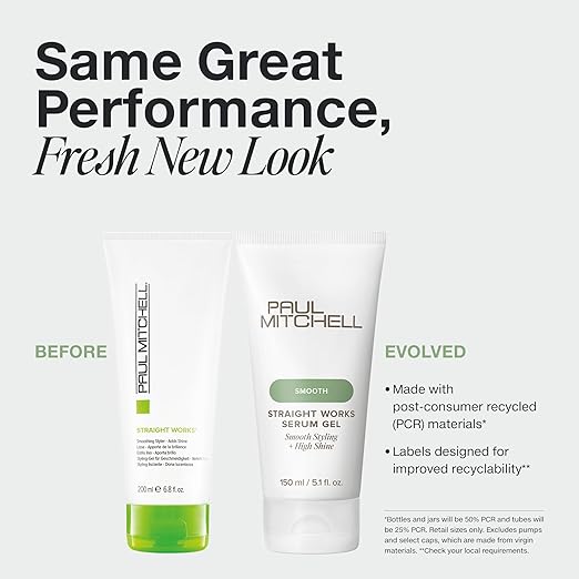 Paul Mitchell Straight Works Hair Gel, Smoothing Styler, Add Shine, For Frizzy Hair, 5.1 fl. oz