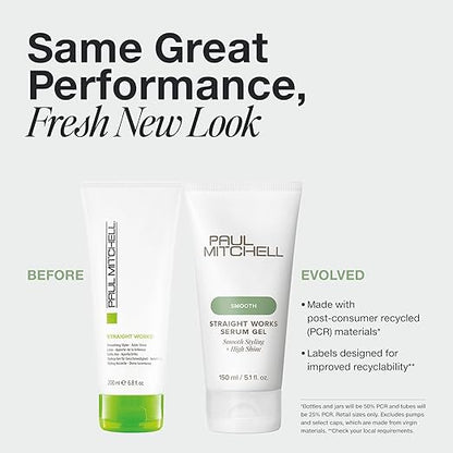 Paul Mitchell Straight Works Hair Gel, Smoothing Styler, Add Shine, For Frizzy Hair, 5.1 fl. oz