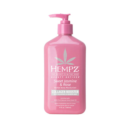 Hempz Beauty Actives Sweet Jasmine & Rose Herbal Body Moisturizer with Collagen Booster