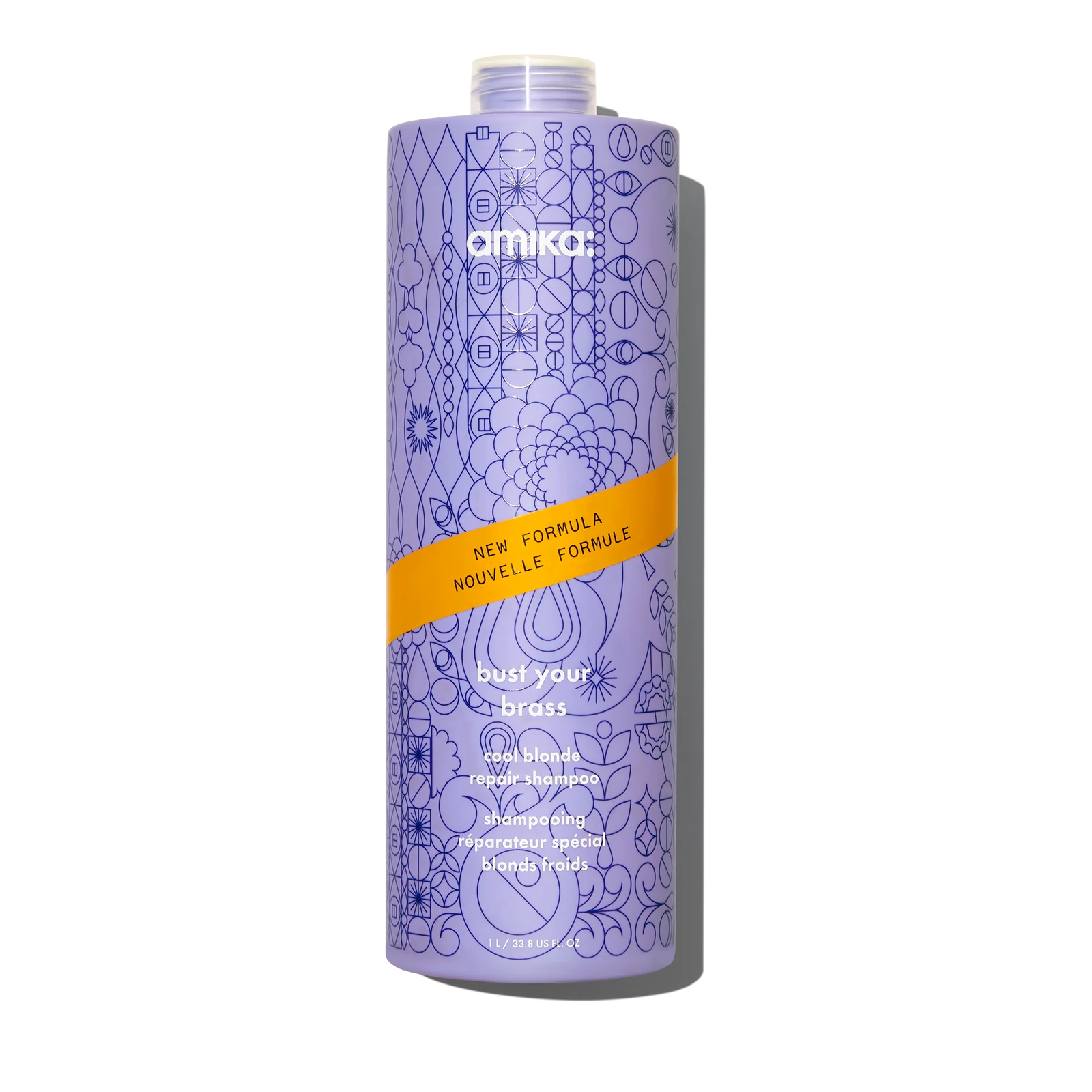 Amika Bust Your Brass Cool Blonde Repair Shampoo Salon Blissful -  liter