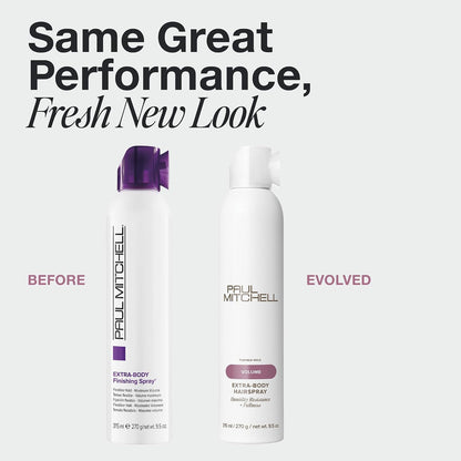 Paul Mitchell Extra-Body Hairspray, Flexible Hold, Maximum Volume + Humidity Resistance, For Fine Hair