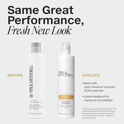 Paul Mitchell Foaming Pomade, Defines Texture + Boosts Shine, For Curly Hair, Wavy + Coily Hair, 8.5 fl oz