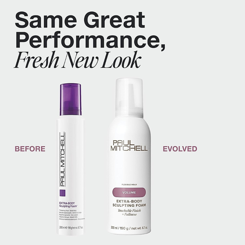 Paul Mitchell Extra-Body Sculpting Foam, Adds Fullness, Touchable Finish, For Fine Hair