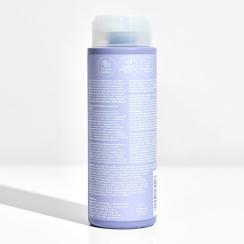 Paul Mitchell Forever Blonde Shampoo, Repairs + Deeply Hydrates, Ideal For Bleached + Lightened Hair