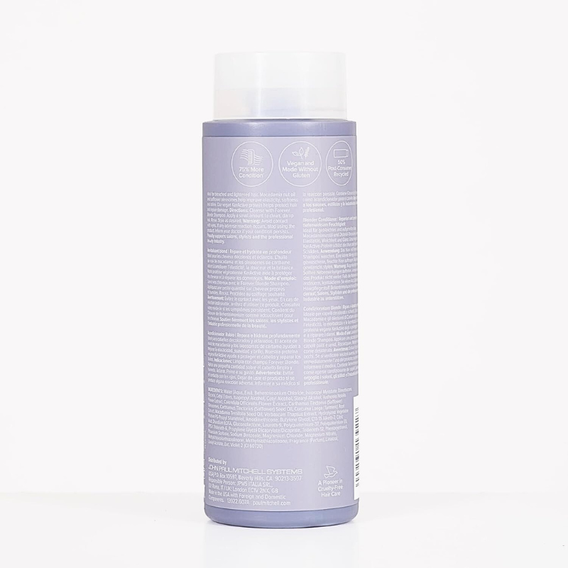 Paul Mitchell Forever Blonde Conditioner, Repairs + Deeply Hydrates, Ideal For Bleached + Lightened Hair