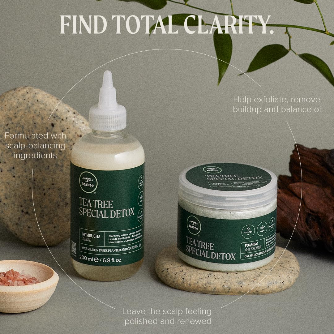 Tea Tree Special Detox Kombucha Rinse, Removes Buildup, Adds Shine, For All Hair Types