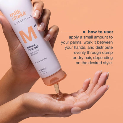 milk_shake Medium Hold Gel | Styling gel for all hair types | Defines styles with memory effect & adds shine | with milk proteins, quinoa proteins & sunflower extract