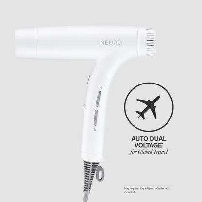 Neuro by Paul Mitchell Dry+ Global Edition Auto Dual Voltage Hair Dryer with Storage Bag for Worldwide Travel