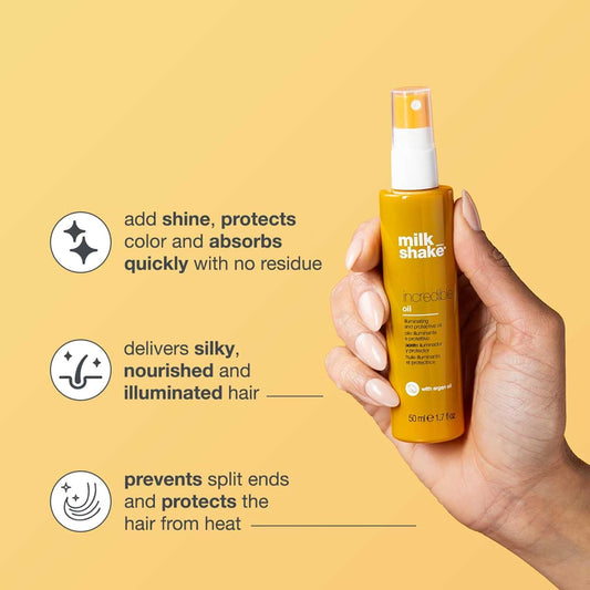 milk_shake Incredible Oil | Lightweight Hair Oil | Illuminates, Protects & Strengthens from Scalp to Ends | With Argan Oil & Milk Proteins, 1.7 fl oz / 50 mL