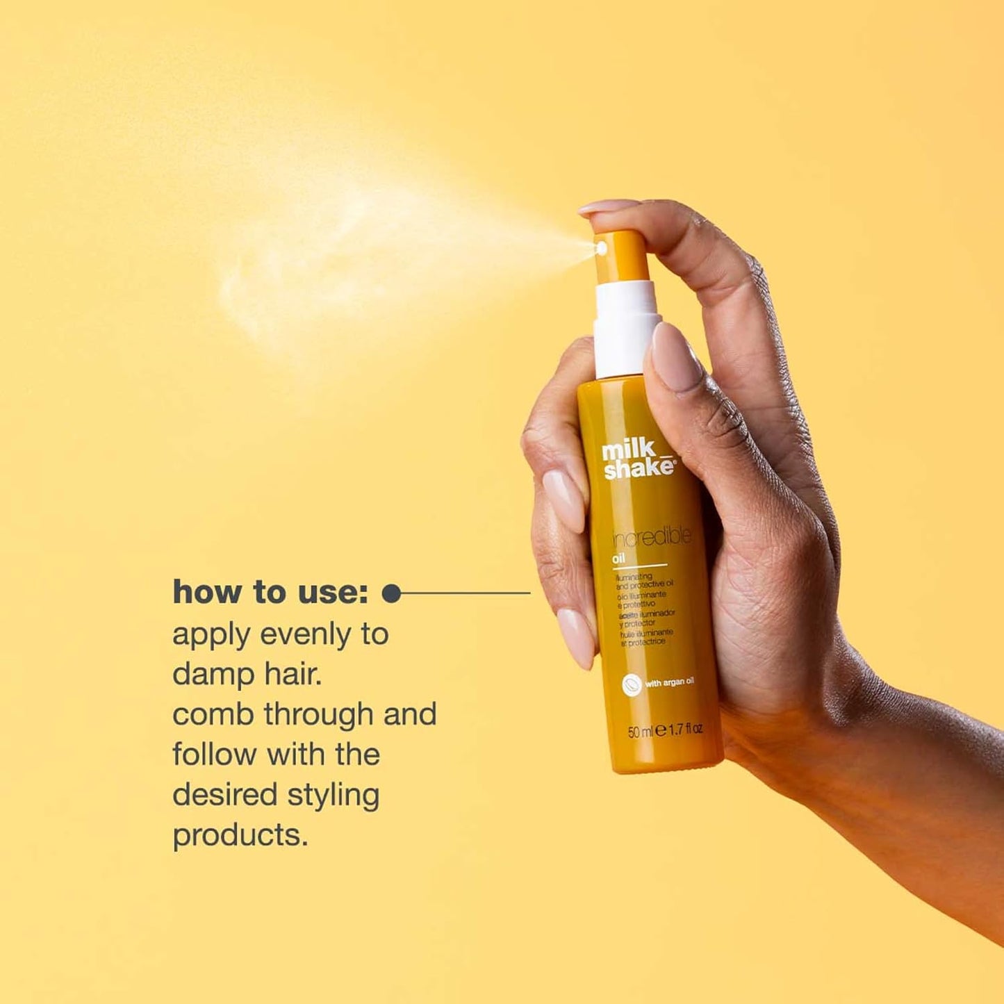 milk_shake Incredible Oil | Lightweight Hair Oil | Illuminates, Protects & Strengthens from Scalp to Ends | With Argan Oil & Milk Proteins, 1.7 fl oz / 50 mL