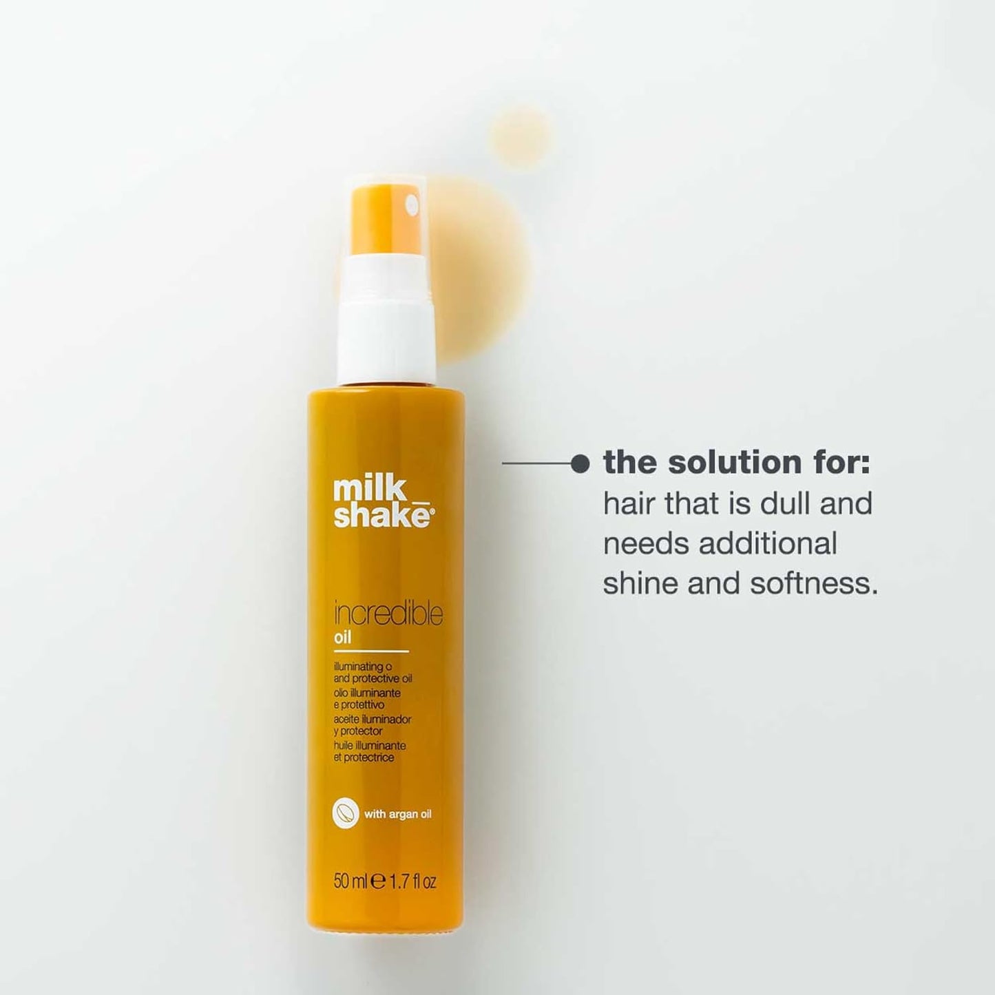 milk_shake Incredible Oil | Lightweight Hair Oil | Illuminates, Protects & Strengthens from Scalp to Ends | With Argan Oil & Milk Proteins, 1.7 fl oz / 50 mL