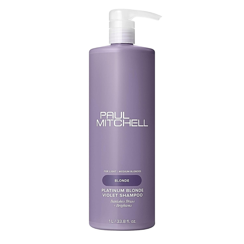 Paul Mitchell Platinum Blonde Violet Shampoo, Banishes Brass + Brightens, Ideal for Light to Medium Blonde, Silver, Gray or White Hair