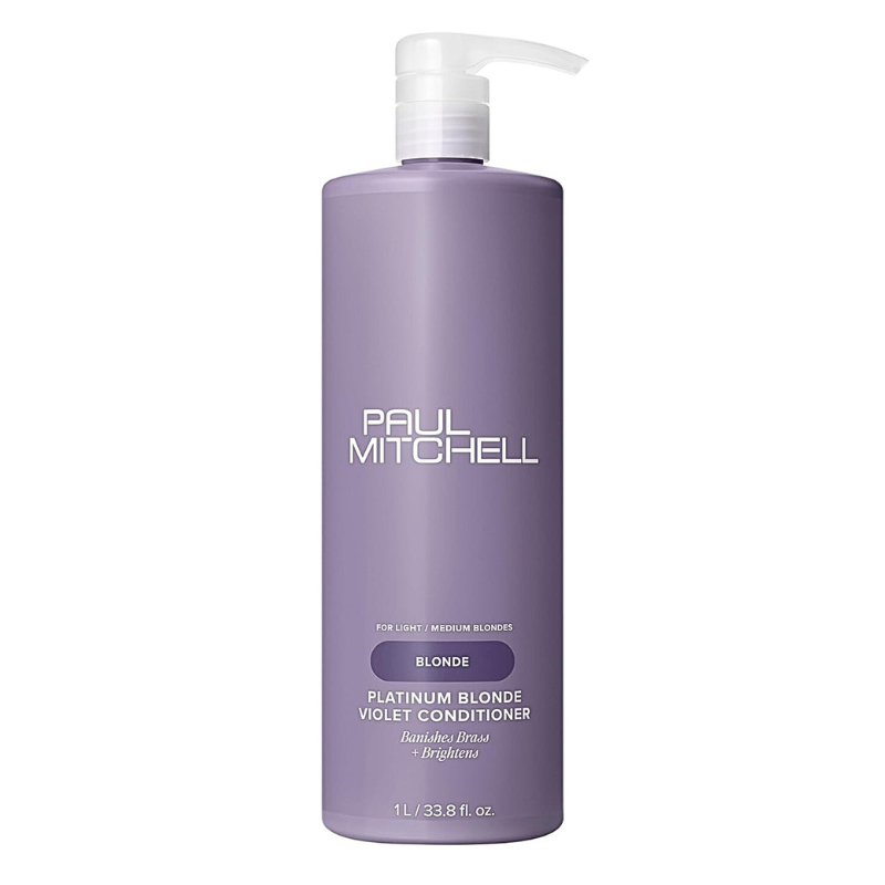 Paul Mitchell Platinum Blonde Violet Conditioner, Banishes Brass + Brightens, Ideal for Light to Medium Blonde, Silver, Gray or White Hair