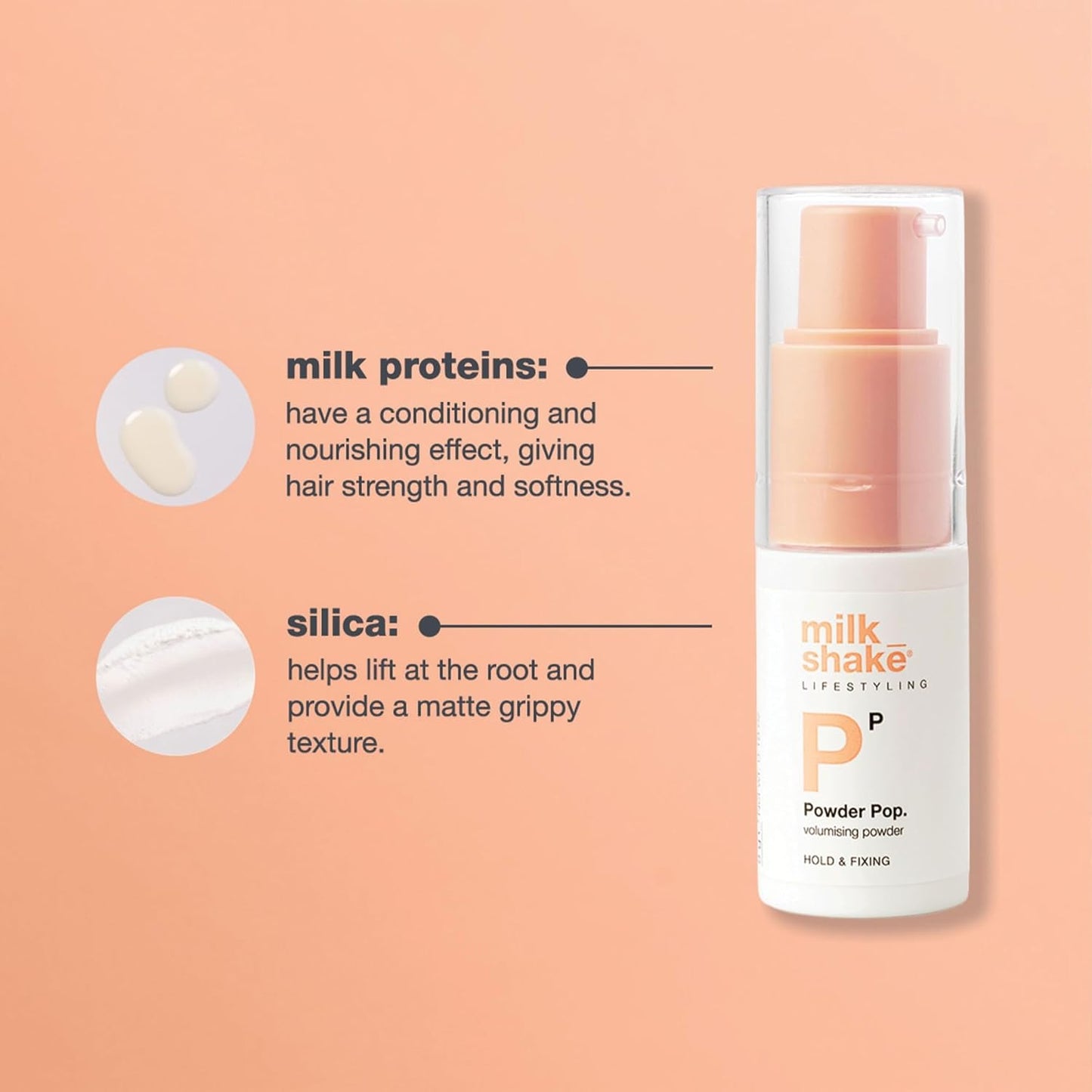 milk_shake Powder Pop Volumizing Powder | Lightweight styling powder for fine, soft hair | Instant root lift & matte finish