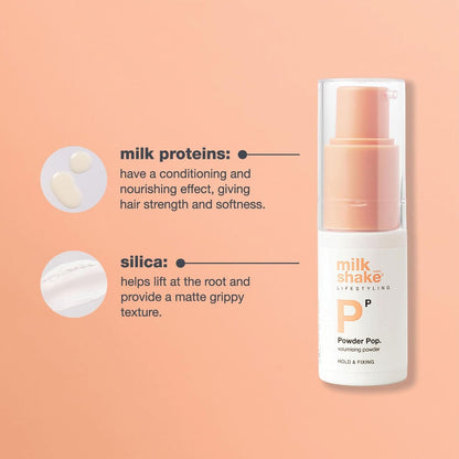 milk_shake Powder Pop Volumizing Powder | Lightweight styling powder for fine, soft hair | Instant root lift & matte finish