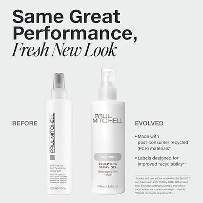Paul Mitchell Soft Sculpting Spray Gel, Natural Hold, Soft Finish, For All Hair Types