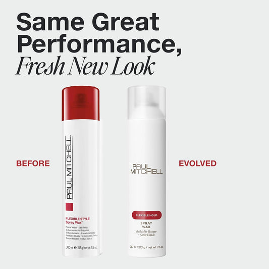 Paul Mitchell Spray Wax, Pliable Texture, Satin Finish, For All Hair Types, Especially Fine to Medium, 7.5 oz